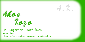 akos kozo business card