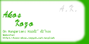 akos kozo business card
